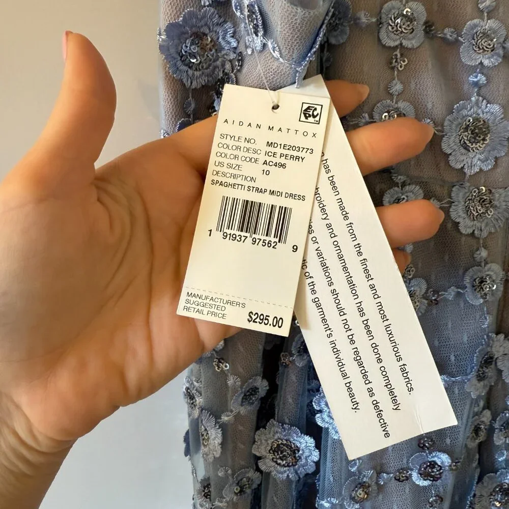 AIDAN MATTOX Embellished Lace Dress - 100% Exclusive In Ice Perry (10) - Picture 5 of 10